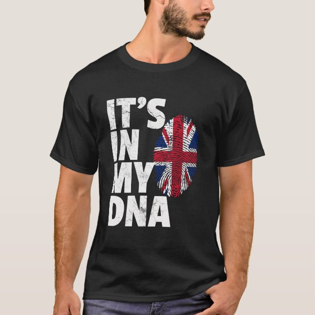 It'S In My Dna British Flag England Uk Britain Uni T-Shirt (Front)