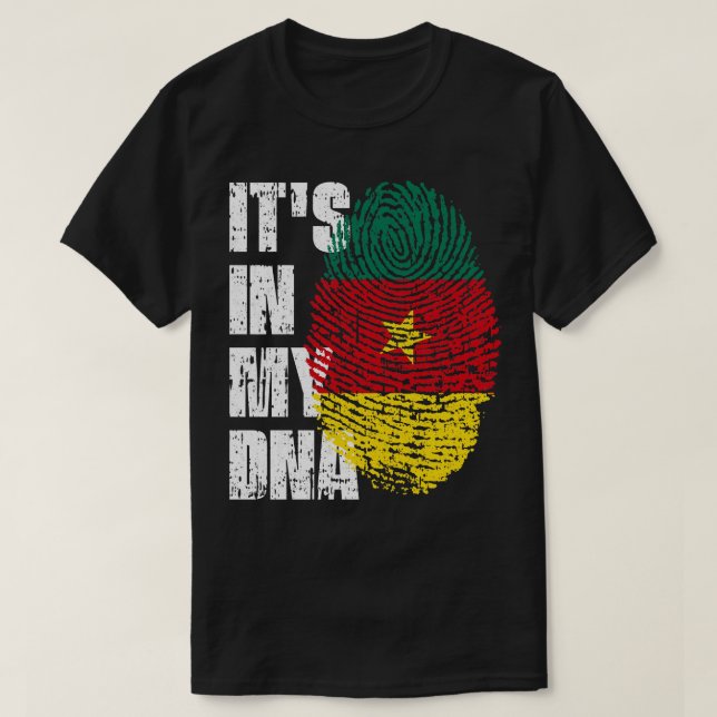 ITS IN MY DNA Cameroon Flag Boy Girl Gift T-Shirt (Design Front)
