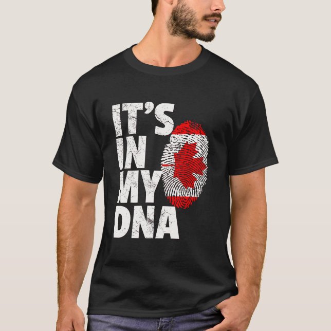 It'S In My Dna Canada Canadian Flag Leaf Maple Pri T-Shirt (Front)