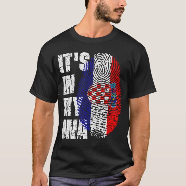 IT'S IN MY DNA croatia Flag Boy Girl Gift T-Shirt (Front)