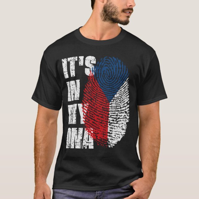 IT'S IN MY DNA Czech Republic Flag Boy Girl Gift T-Shirt (Front)