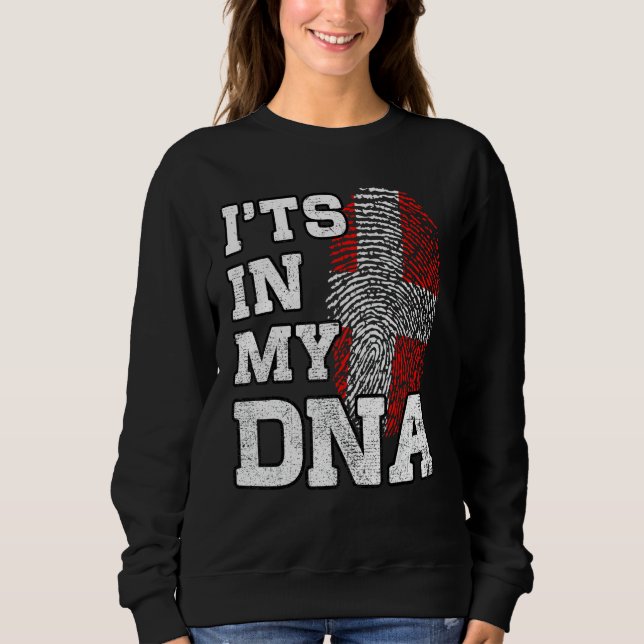 It's In My DNA Danish Fingerprint Proud Denmark Fl Sweatshirt (Front)