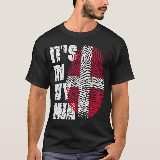 IT'S IN MY DNA Denmark Flag Boy Girl Gift T-Shirt (Front)