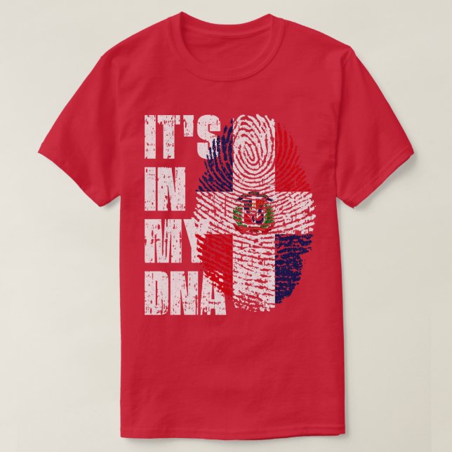 ITS IN MY DNA Dominican Republic Flag Boy Girl Gif T-Shirt (Design Front)