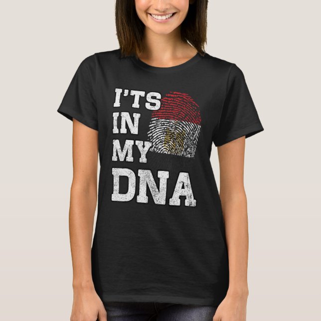 It's In My DNA Egyptian Fingerprint Proud Egypt Fl T-Shirt (Front)