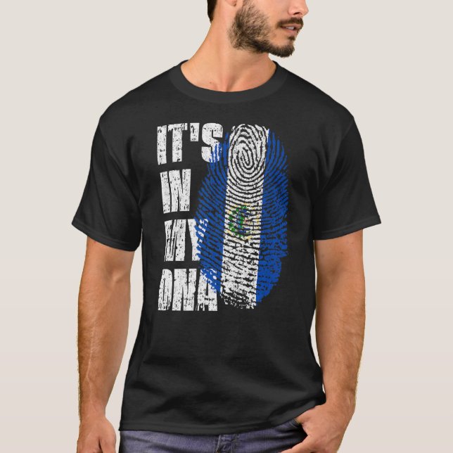 It's In My Dna El Salvador Flag Salvadoran T-Shirt (Front)