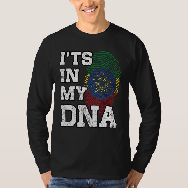 It's In My DNA Ethiopian Fingerprint Proud Ethiopi T-Shirt (Front)