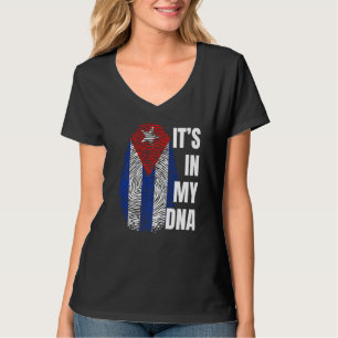 It's In My Dna Fingerprint Cuban Flag Cuba T-Shirt