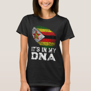 It's In My Dna Fingerprint Zimbabwe Flag T-Shirt