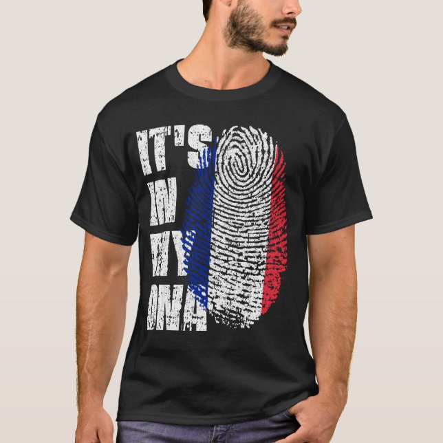 IT'S IN MY DNA France Flag Boy Girl Gift T-Shirt (Front)