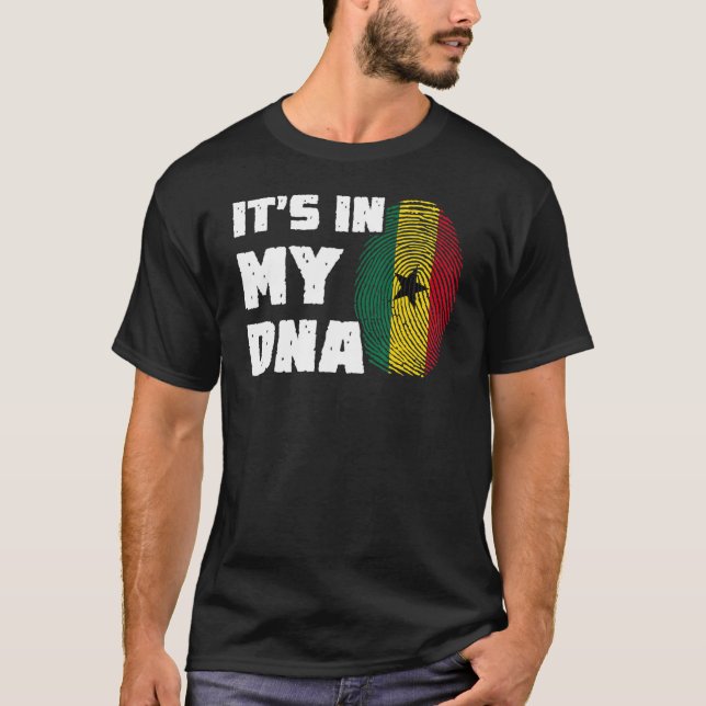 It's In My DNA Ghana Flag Fingerprint Men Women T-Shirt (Front)