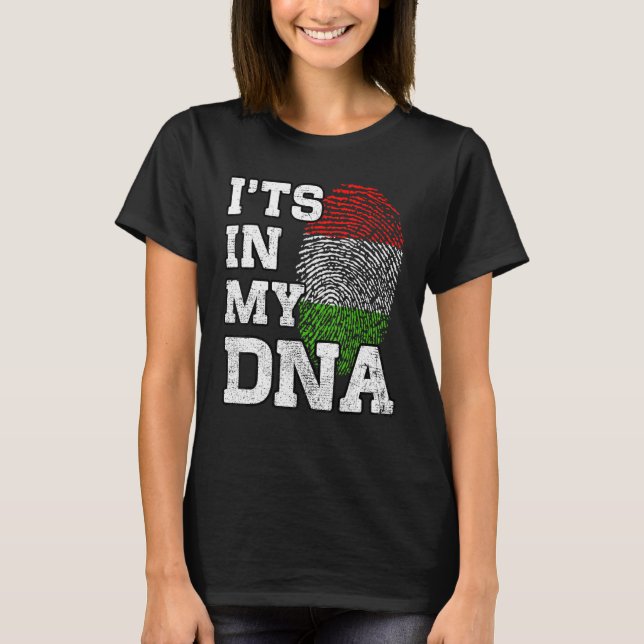It's In My DNA Hungarian Fingerprint Proud Hungary T-Shirt (Front)