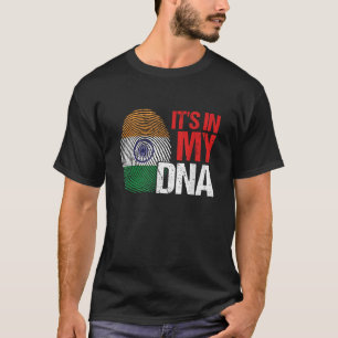 Its In My DNA India Flag Country Fingerprint Patri T-Shirt