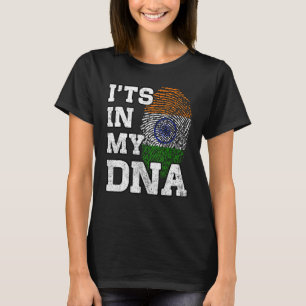 It's In My DNA Indian Fingerprint Proud India Flag T-Shirt