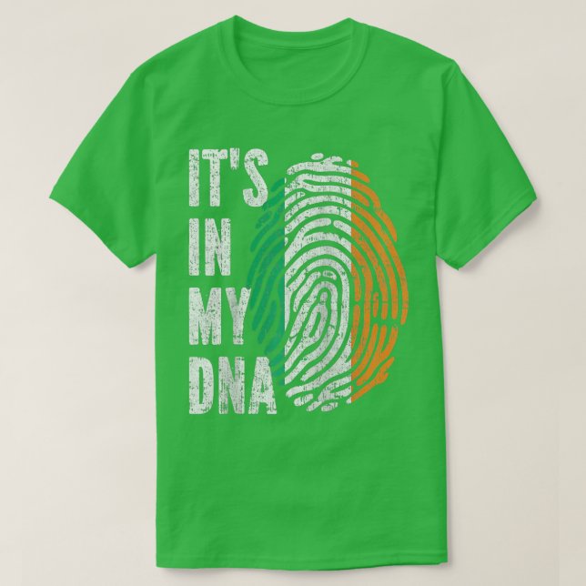 ITS IN MY DNA Ireland Flag Irish Raglan Baseball  T-Shirt (Design Front)