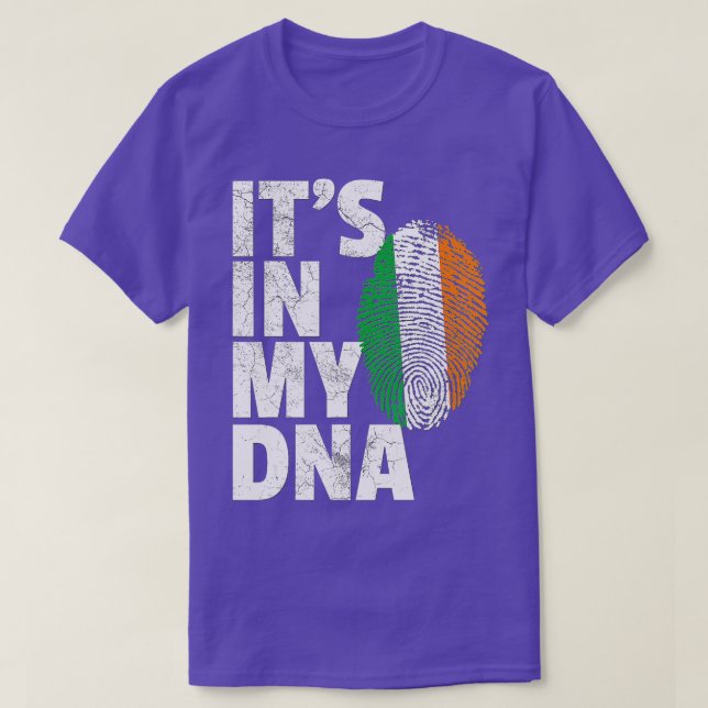 ITS IN MY DNA Irish Ireland Flag National Pride Ro T-Shirt (Design Front)