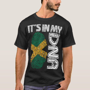 It's In My DNA Jamaican Flag Fingerprint BHM Afro T-Shirt