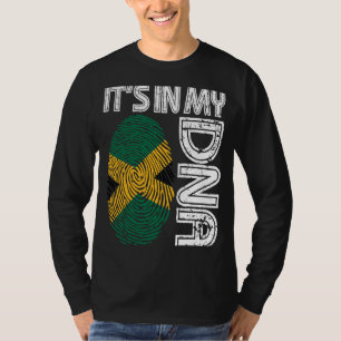 It's In My DNA Jamaican Flag Fingerprint BHM Afro T-Shirt