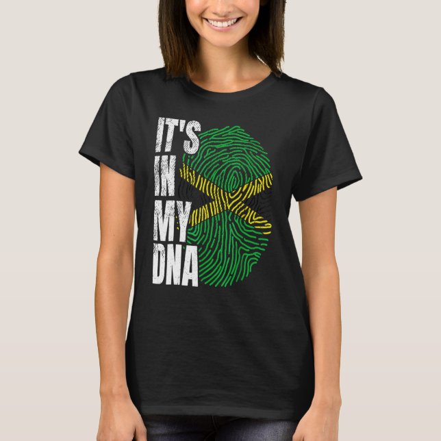 It's in My DNA Jamaican Flag Jamaica Black History T-Shirt (Front)