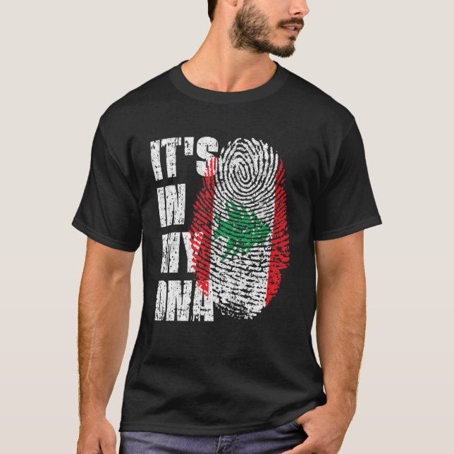 IT's IN MY DNA Lebanon Flag Lebanese T-Shirt (Front)