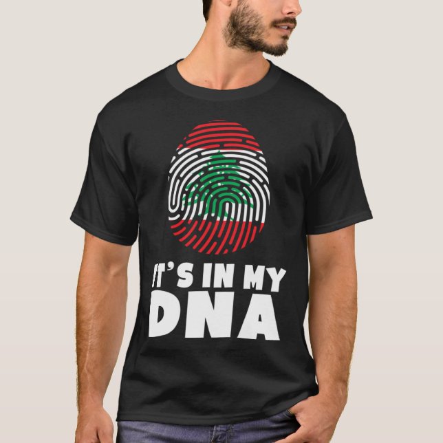 It's In My DNA Lebanon Flag Proud Lebanese Pride R T-Shirt (Front)