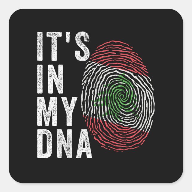It's In My DNA - Lebanon Flag Square Sticker (Front)