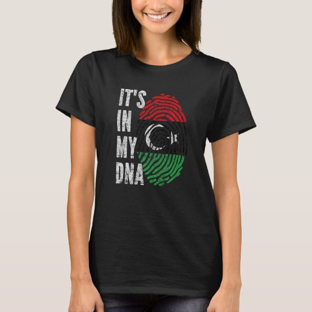 It's In My Dna Libya Flag Libyan T-Shirt (Front)