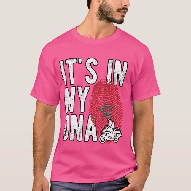 It's in My DNA Morocco Flag Moroccan motorcycle ri T-Shirt (Front)
