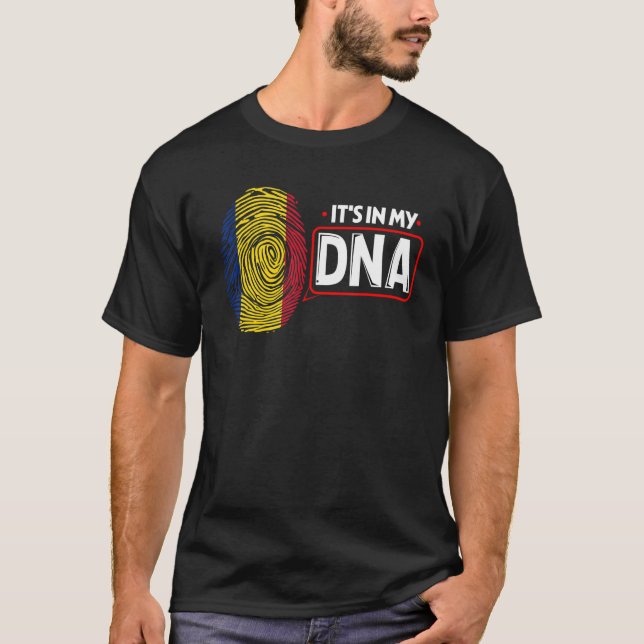Its In My DNA National Flag Romanian Patriotic Rom T-Shirt (Front)
