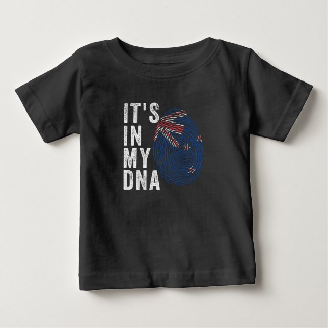 It's In My DNA - New Zealand Flag Baby T-Shirt (Front)