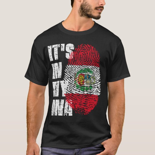 IT'S IN MY DNA Peru Flag Boy Girl Gift T-Shirt (Front)