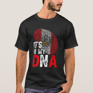 It's In My Dna Peru Flag Fingerprint Patriotic T-Shirt
