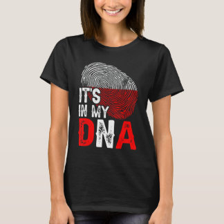 It's In My Dna Poland Flag Fingerprint Patriotic T-Shirt
