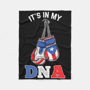 Its In My Dna Puerto Rican Boxing Fleece Blanket