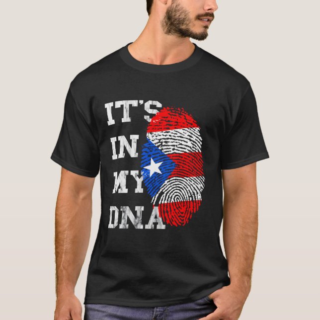 It'S In My Dna Puerto Rico Flag Puerto Rican Roots T-Shirt (Front)