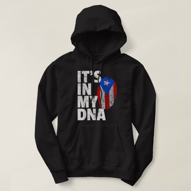 IT'S IN MY DNA Puerto Rico Rican Flag Men Women Gi Hoodie (Design Front)