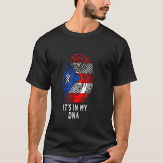 It's In My Dna Puerto Rico Rican Flag Men Women Ki T-Shirt