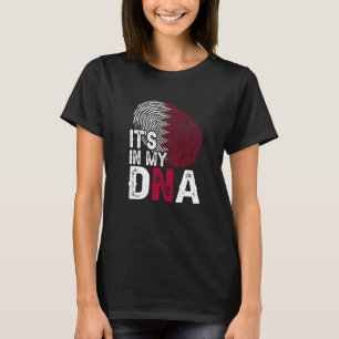 It's In My Dna Qatar Flag Fingerprint Patriotic T-Shirt