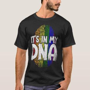 Its In My Dna Rainbow Flag Fingerprint Gay Pride M T-Shirt