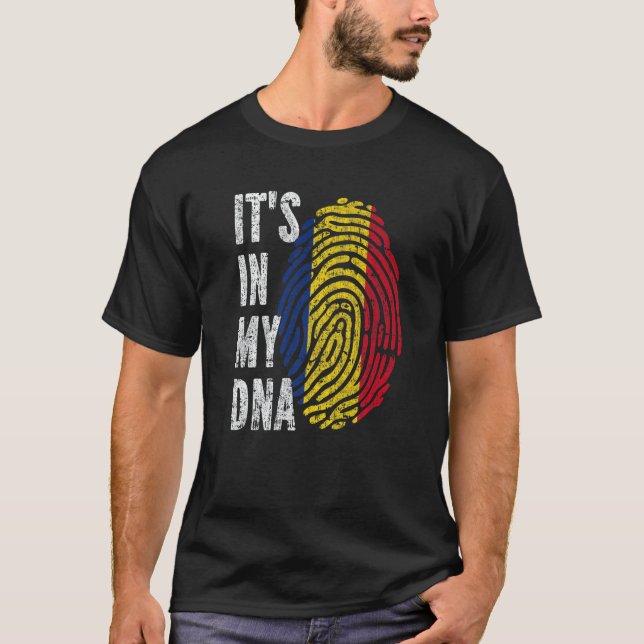 It's In My Dna Romania Flag Romanian T-Shirt (Front)