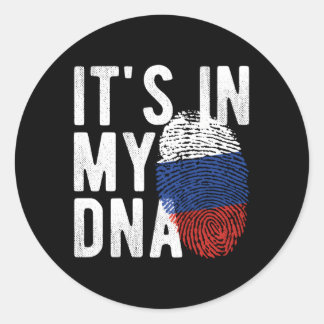 It'S In My Dna Russia Flag Fingerprint Classic Round Sticker
