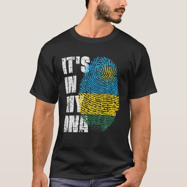IT's IN MY DNA Rwanda Flag Rwandan T-Shirt (Front)