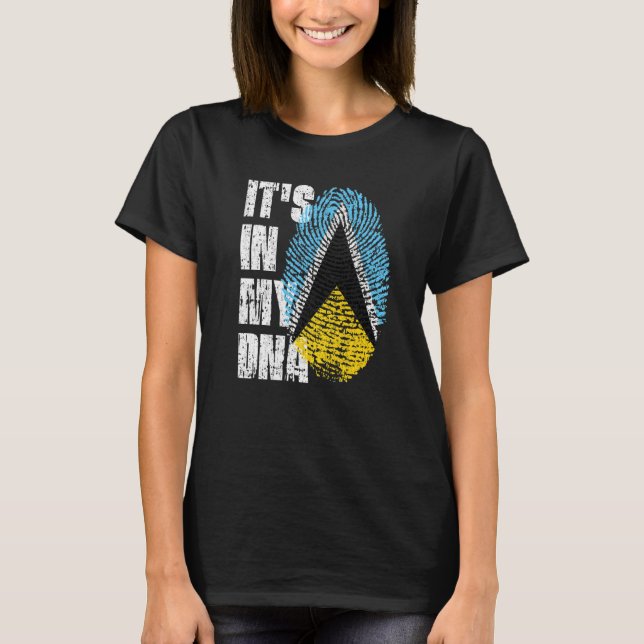 It's In My Dna Saint Lucia Flag Saint Lucian T-Shirt (Front)