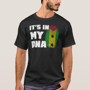 It's In My DNA Sao Tome Flag Fingerprint Men Women T-Shirt