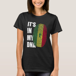 It's In My DNA Senegal Flag Fingerprint Pride Sene T-Shirt