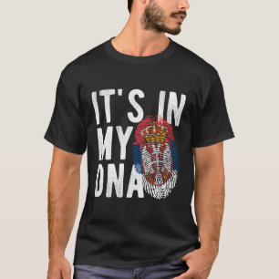 It'S In My Dna Serbia Flag Fingerprint T-Shirt
