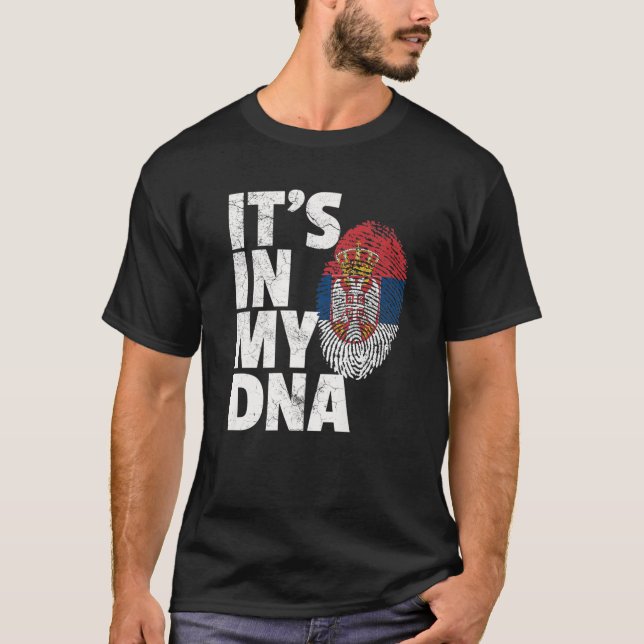 IT's IN MY DNA Serbia Serbian Flag Christmas Gift T-Shirt (Front)