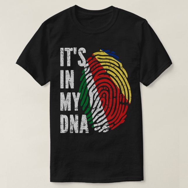ITS IN MY DNA Seychelles Flag Men Women Kids T-Shirt (Design Front)