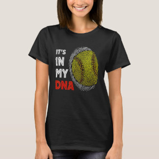 It's In My Dna Softball Sport Player Fingerprint T-Shirt