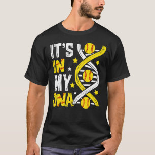 It's In My Dna Softball Sport Players  Fans Team T-Shirt